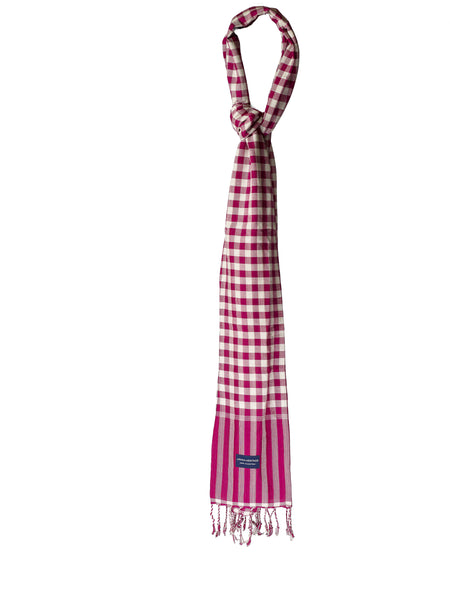Le Grand Krama Campagnard Rose Fushia
