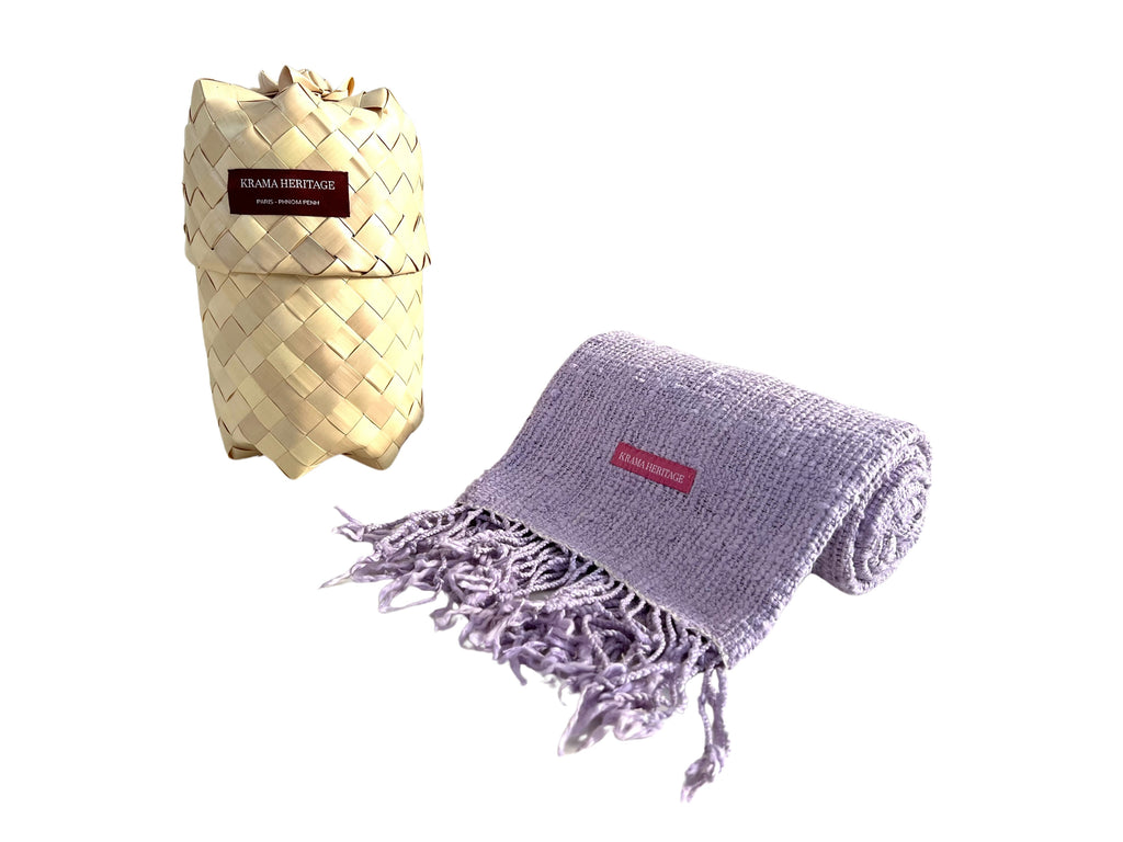 Le Krama Naturel Parme dans son écrin en feuille de palmier - Femme