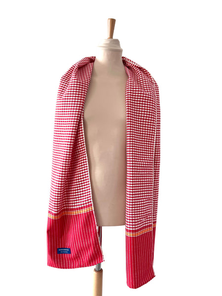 Le Grand Krama Origine Coquelicot dans son écrin en feuille de palmier - Femme