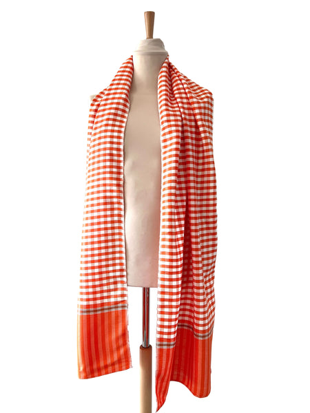 Le Grand Krama Pop Orange dans son écrin en feuille de palmier - Homme