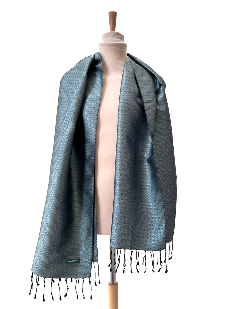 Le Krama Jasmin Aigue-Marine dans son écrin en feuille de palmier - Homme