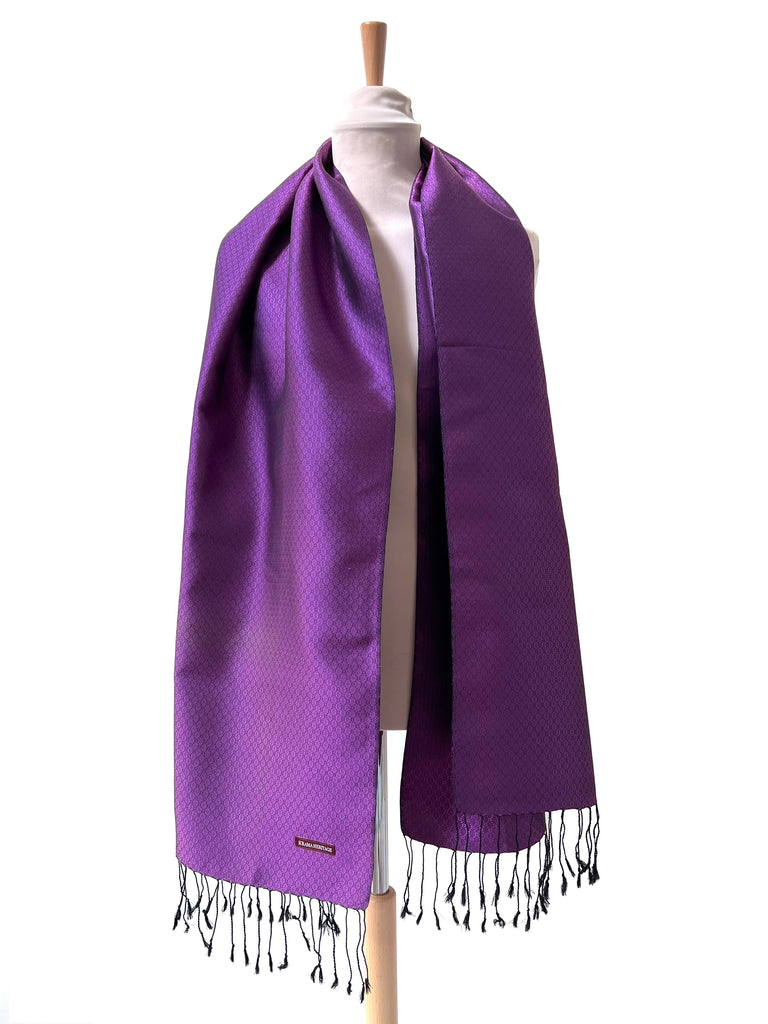 Le Krama Jasmin Améthyste dans son écrin en feuille de palmier - Homme