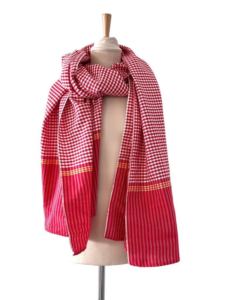 Le Krama Origine Coquelicot 3 Tours dans son écrin en feuille de palmier - Homme