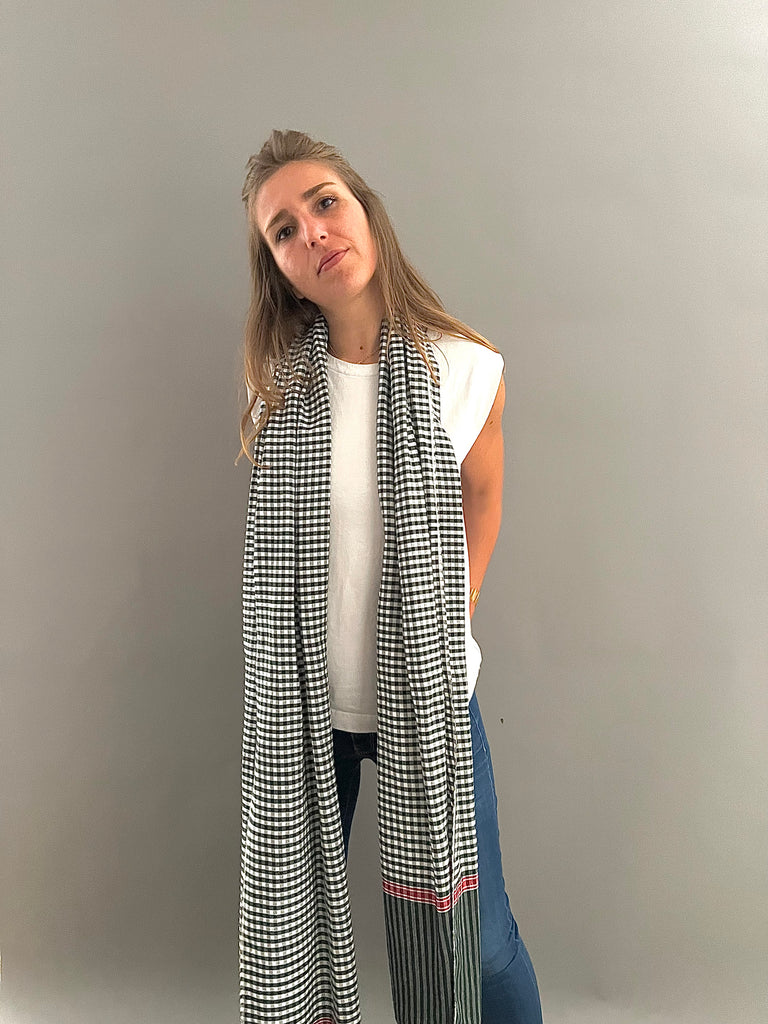 Le Krama Origine Olive 3 Tours dans son écrin en feuille de palmier - Femme