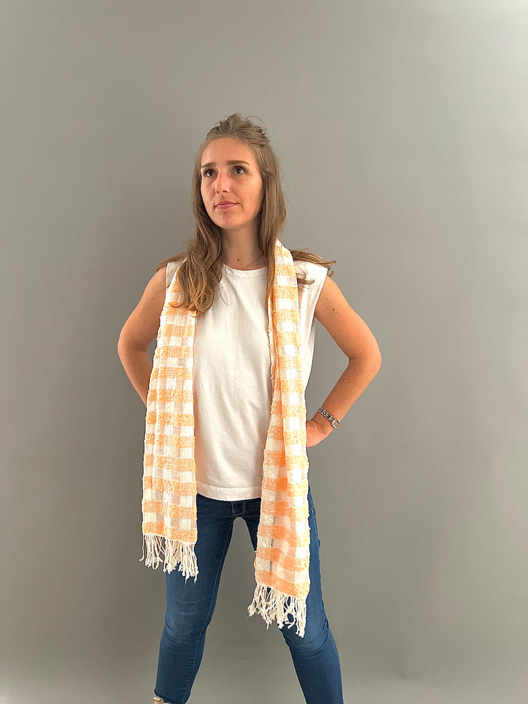 Le Krama Naturel Mandarine dans son écrin en feuille de palmier - Femme