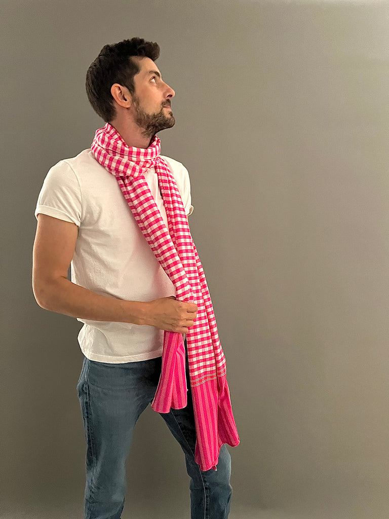 Le Krama Pop Rose 3 Tours dans son écrin en feuille de palmier - Homme