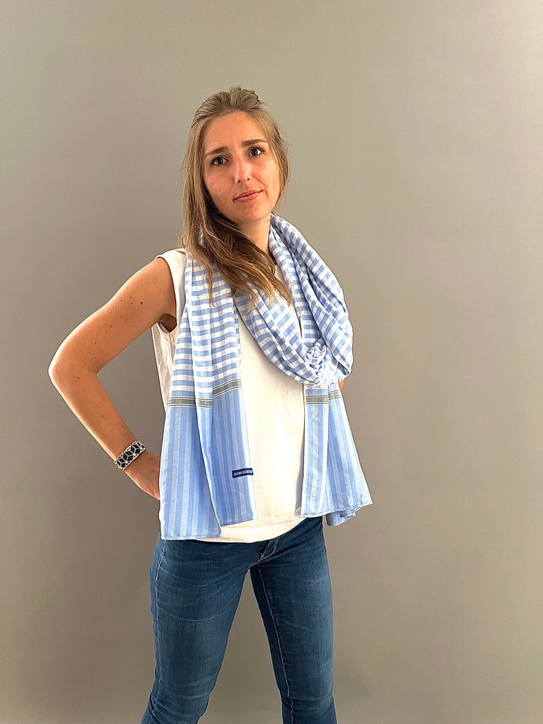 Le Krama Pop Turquoise 3 Tours dans son écrin en feuille de palmier - Femme