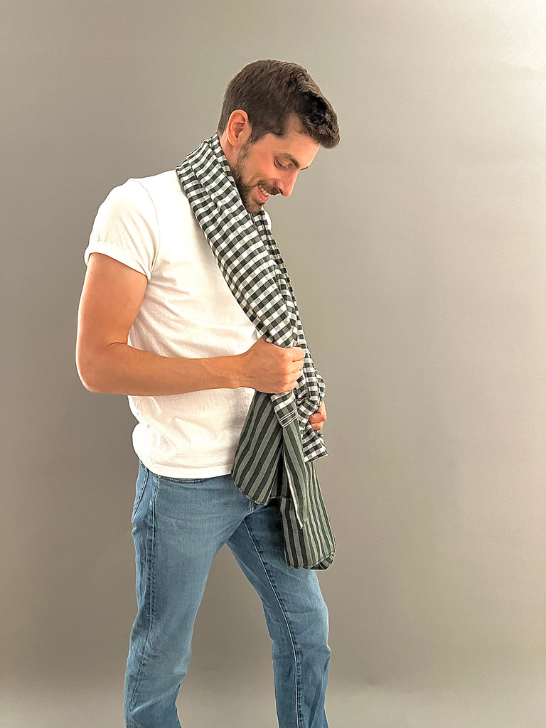 Le Krama Pop Vert 3 Tours dans son écrin en feuille de palmier - Homme