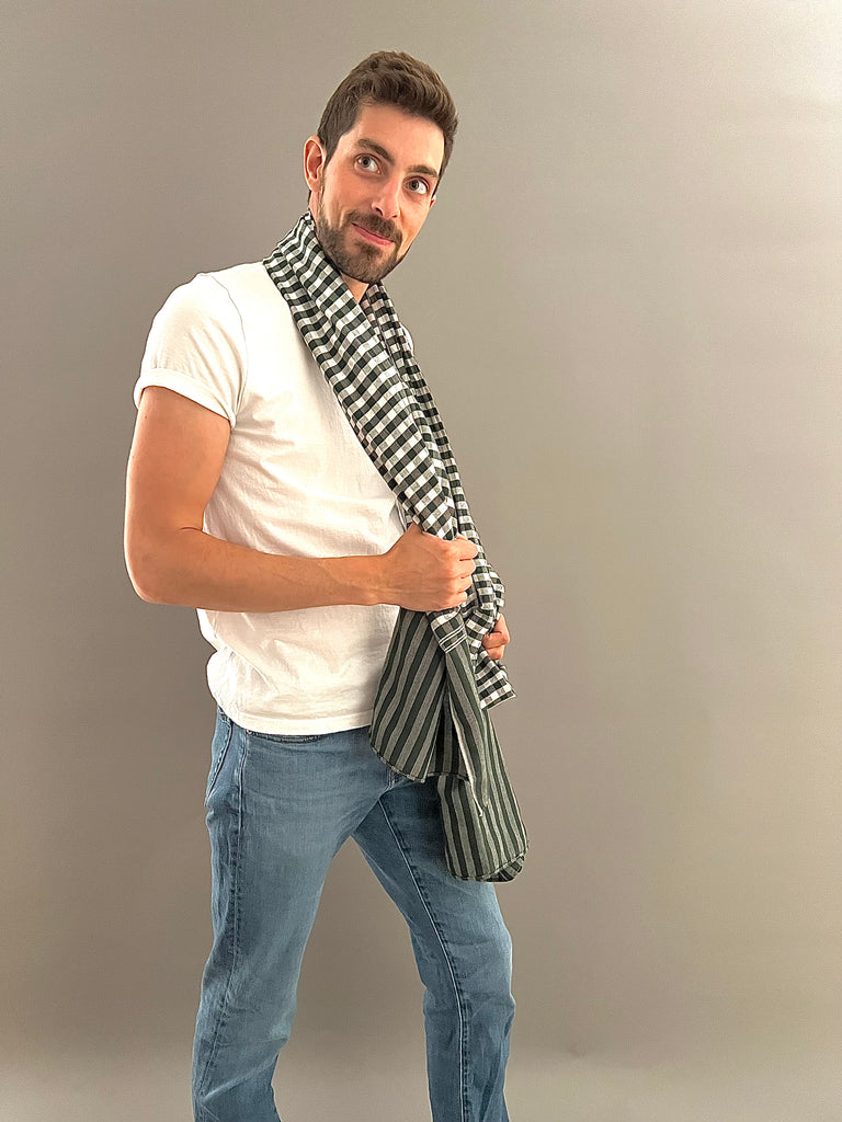 Le Krama Pop Vert 3 Tours dans son écrin en feuille de palmier - Homme