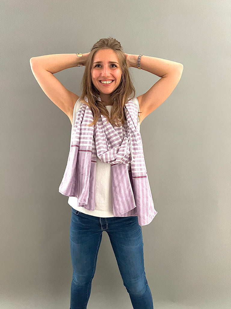 Le Krama Pop Violet 3 Tours dans son écrin en feuille de palmier - Femme