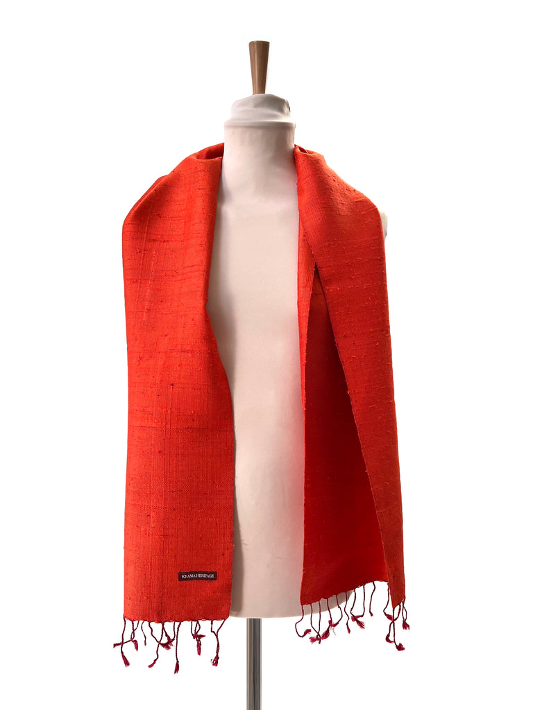 Le Krama Brut Orangé dans son écrin en feuille de palmier - Homme