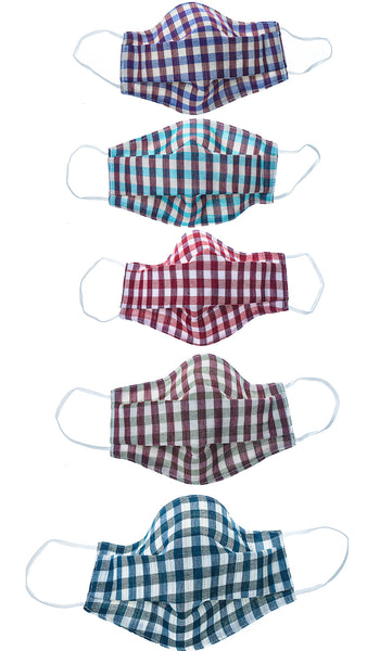 Taille Enfants - Lot de 5 Kramasks - Collection Carreaux Intermédiaires